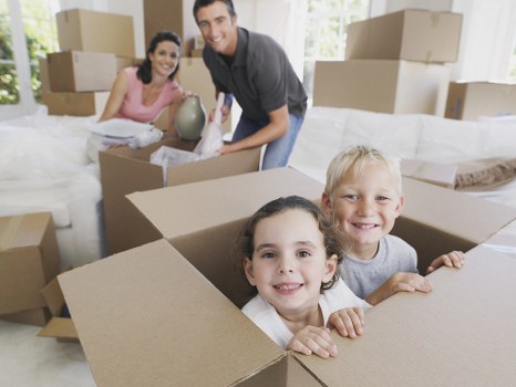 House move preparation with labeled boxes in Stgiles